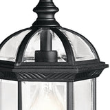 Kichler Barrie Outdoor Hanging Lantern, Black, Clear Beveled Glass, 8 in W x 13.5 in H