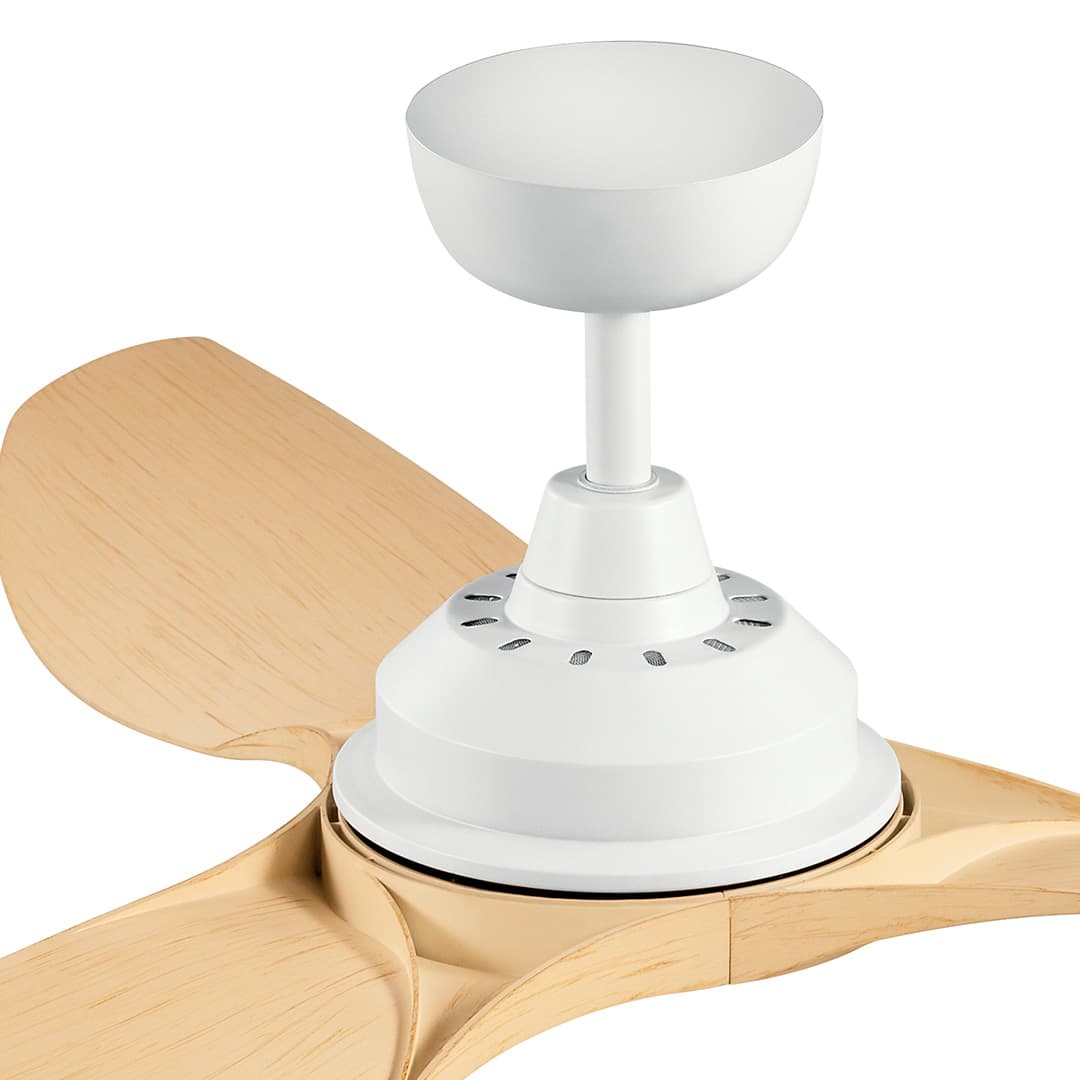 Kichler Imari 65-in Matte White LED Indoor/Outdoor Ceiling Fan with Light Kit (3-Blade)