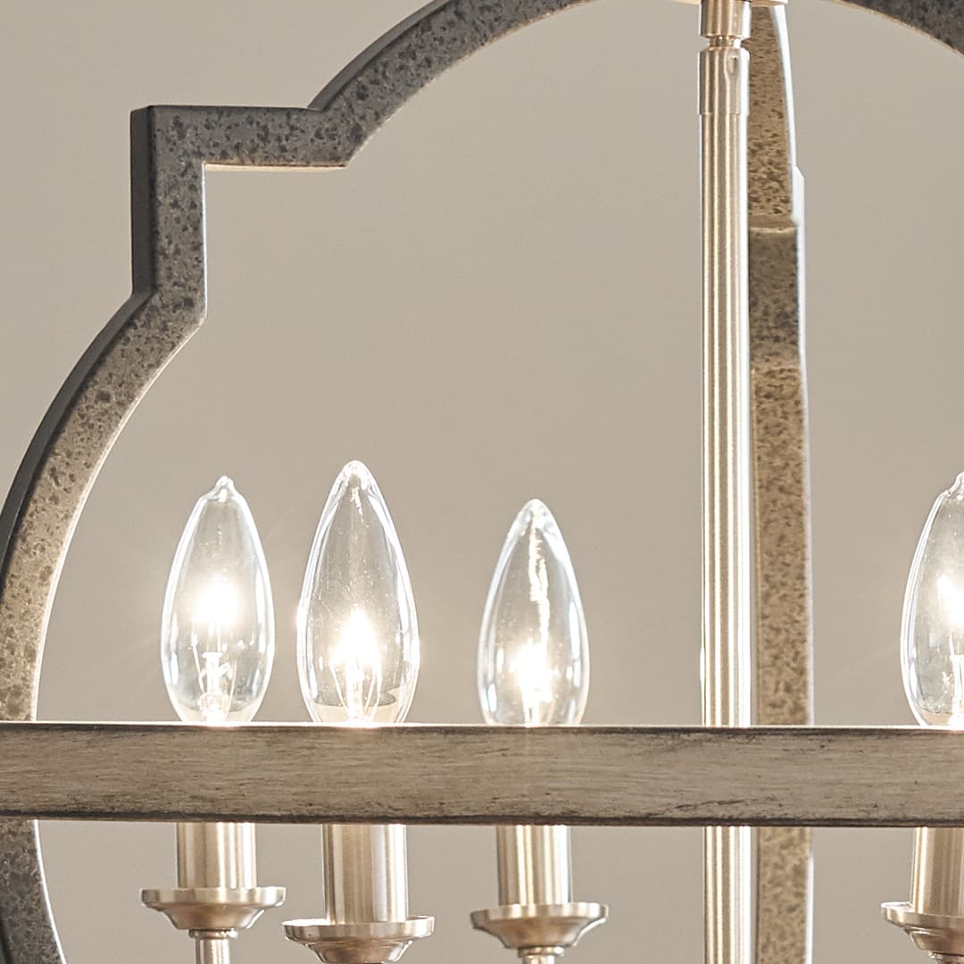 Kichler Elula 6-Light Anvil Iron & Distressed Antique Grey Farmhouse Chandelier, 19.5" DIA x 20.25" H