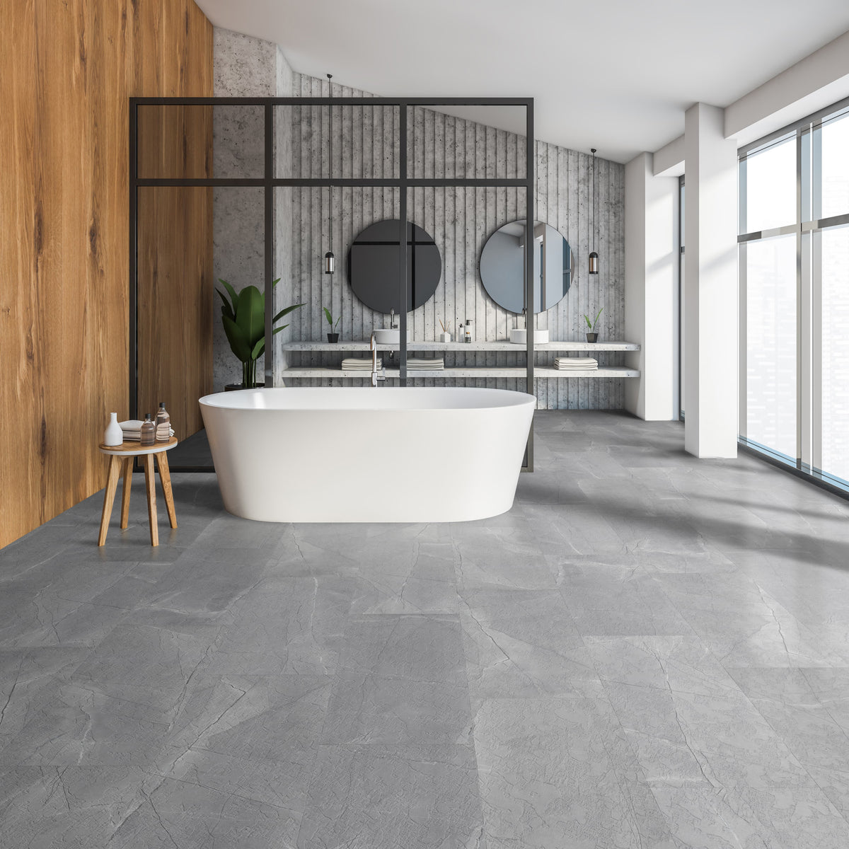 CALI Shorebreak Tiburon Marble 12-mm T x 11-13/16-in W x 23-5/8-in L Waterproof Tile Look Laminate Flooring (15.5-sq ft / Carton)