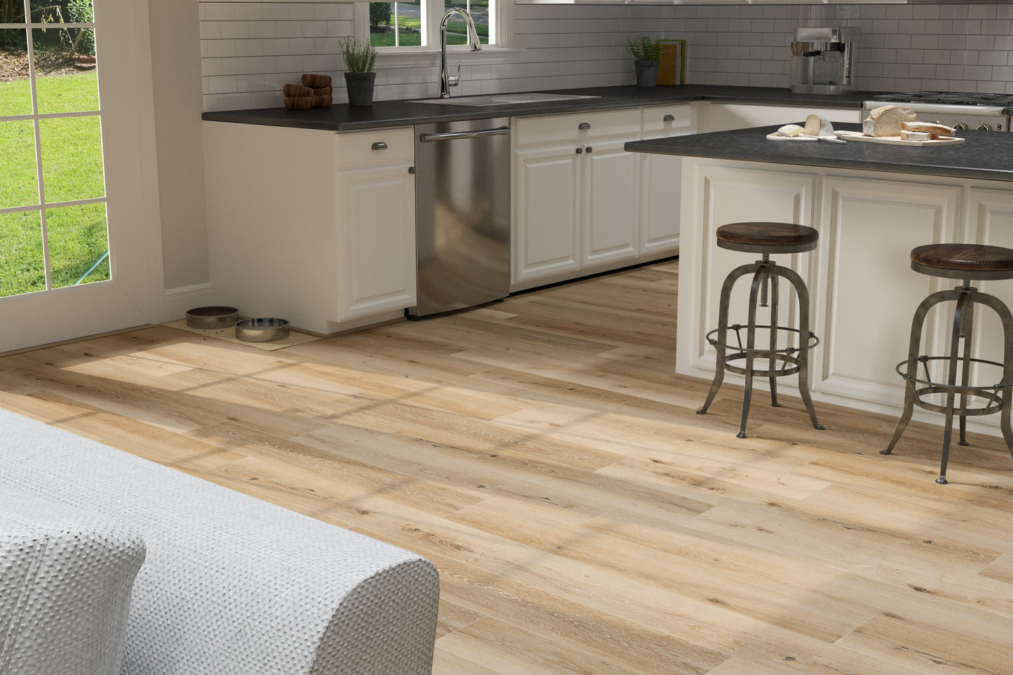 CALI Vinyl Pro with Mute Step Natural Elm 7-in Wide x 6-1/2-mm Thick Waterproof Interlocking Luxury Vinyl Plank Flooring (24.03-sq ft)
