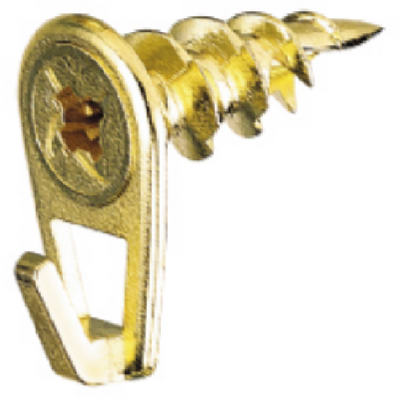 Hillman WallDriller Brass-Plated Gold Drywall Picture Hook, 35 lb, 10 Pack