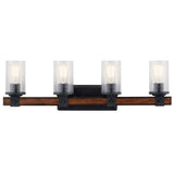 Kichler Barrington 4-Light Distressed Black Vanity Light, 29.5 in