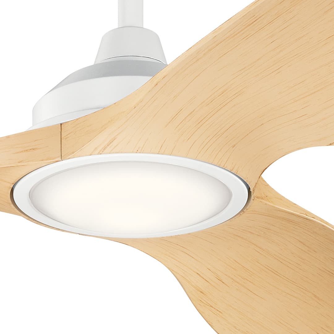 Kichler Imari 65-in Matte White LED Indoor/Outdoor Ceiling Fan with Light Kit (3-Blade)