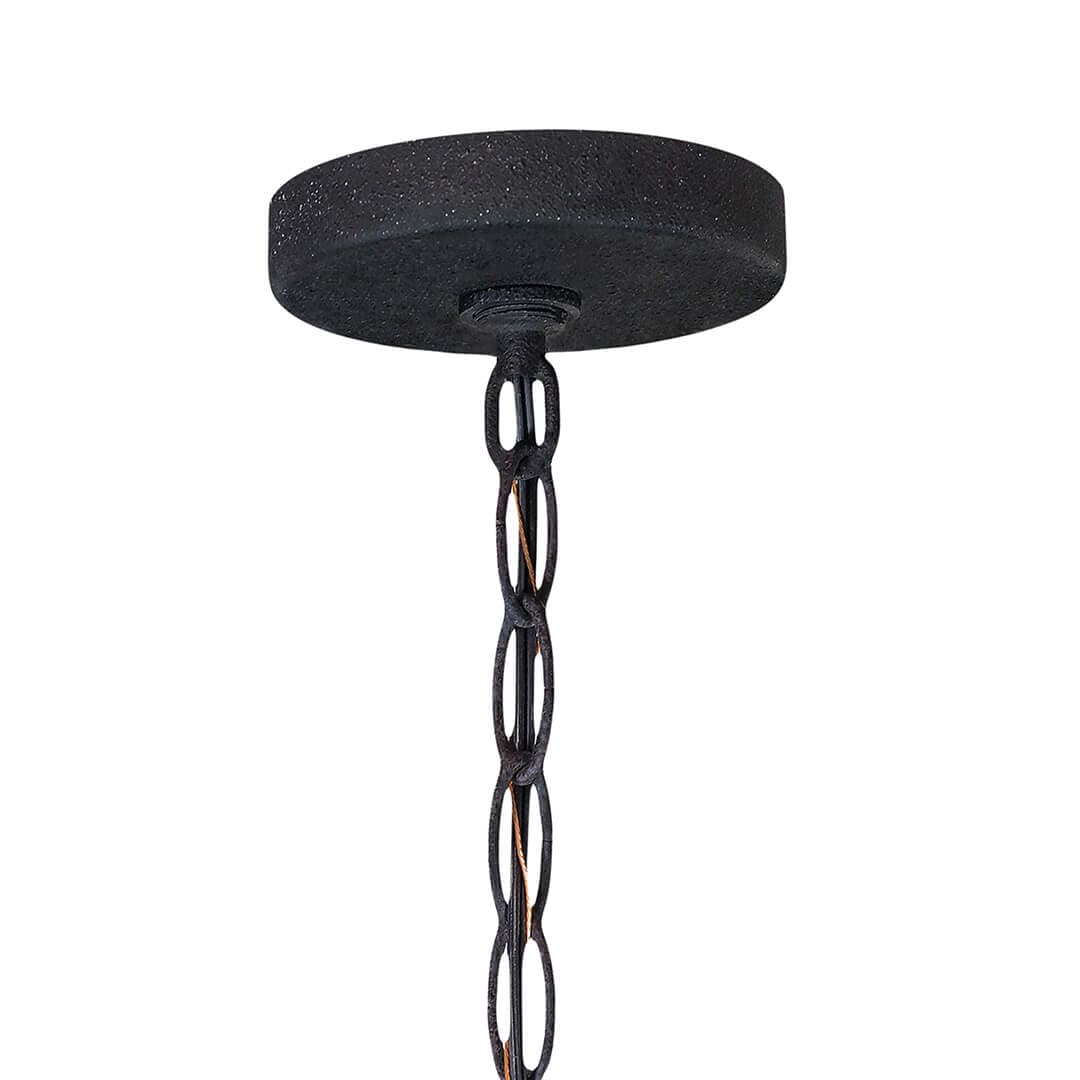 Kichler Barrington 5-Light Distressed Black and Wood Tone Rustic Chandelier, 24-Inch Diameter