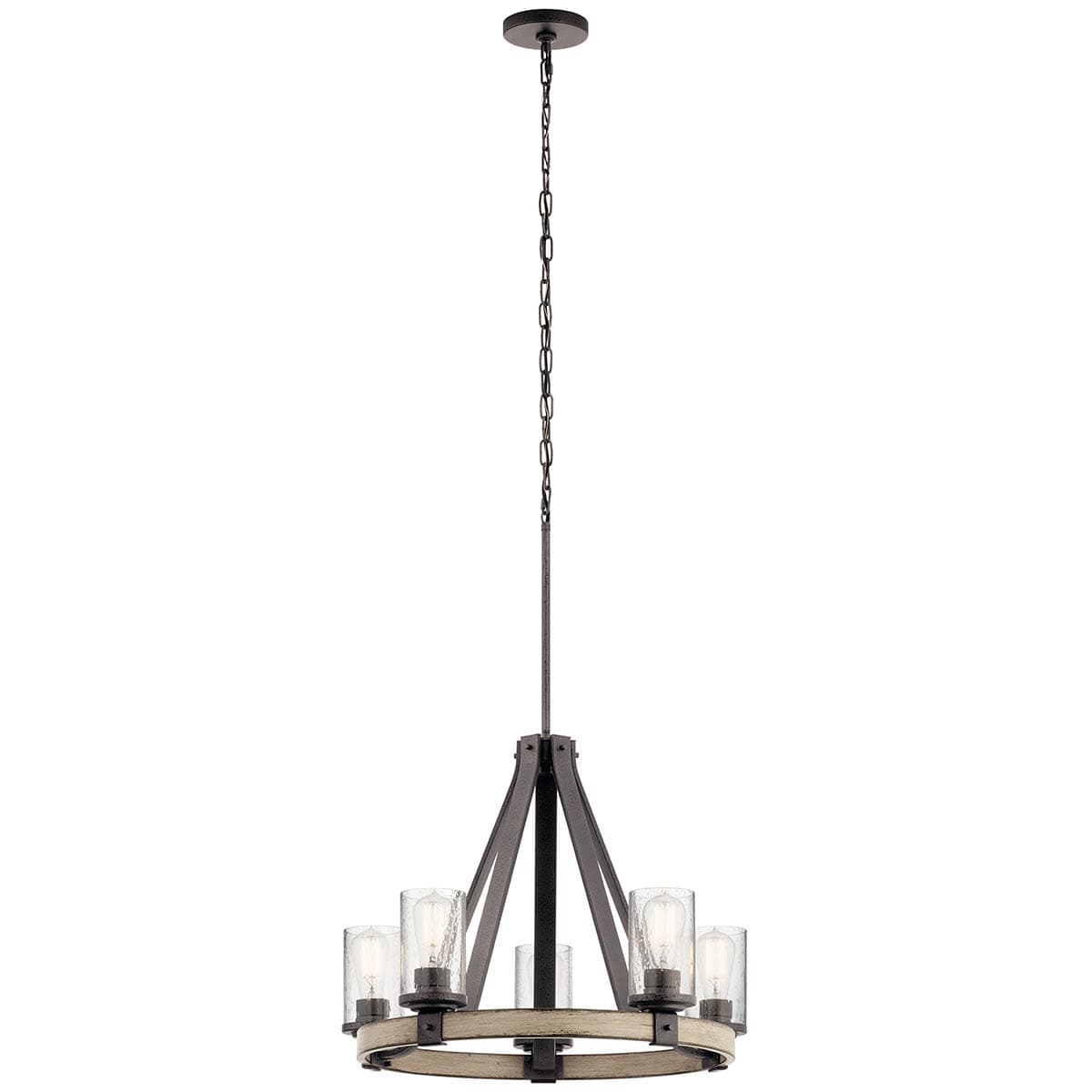 Kichler Barrington 5-Light Anvil Iron and Distressed Antique Grey Rustic Chandelier