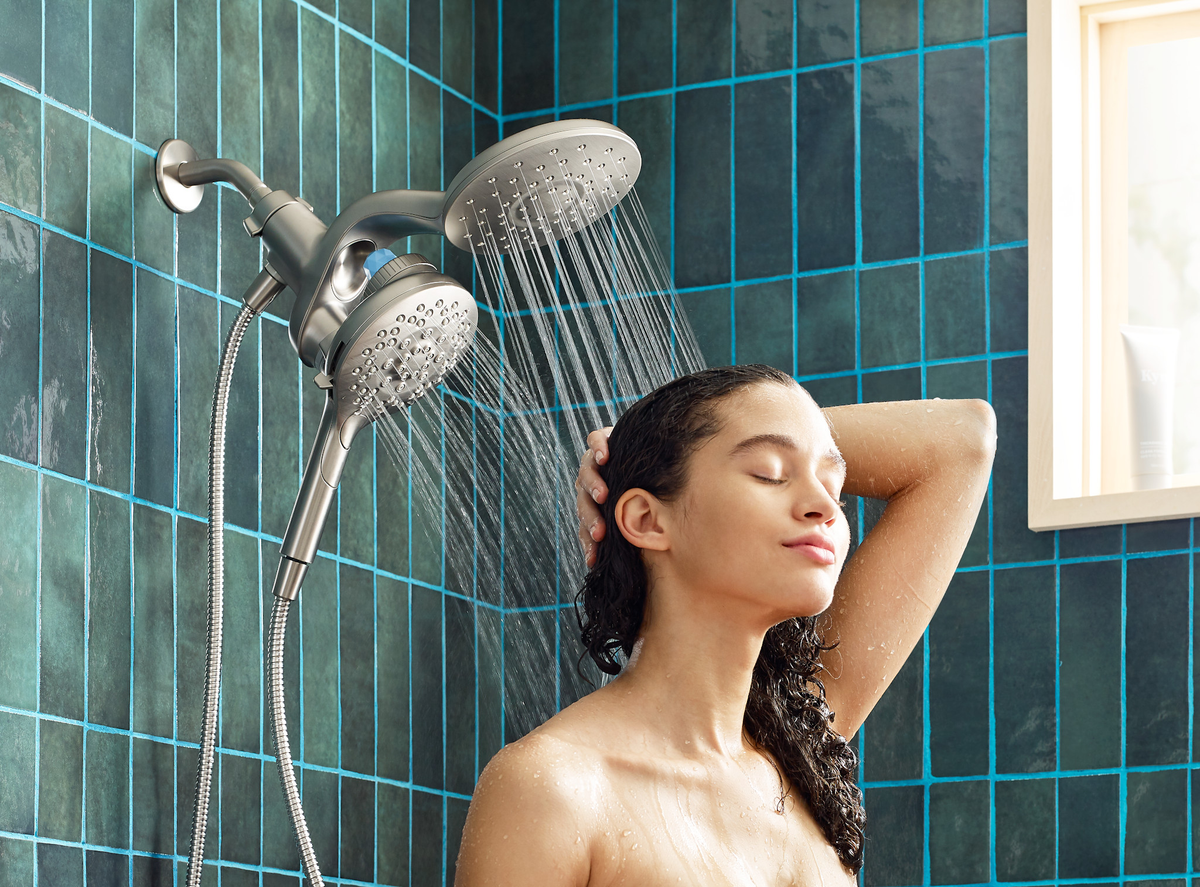 Moen Aromatherapy Dual Shower Heads with INLY Capsules, 6-Spray, 6.5 in Rainshower + Handheld, Spot Resist Brushed Nickel