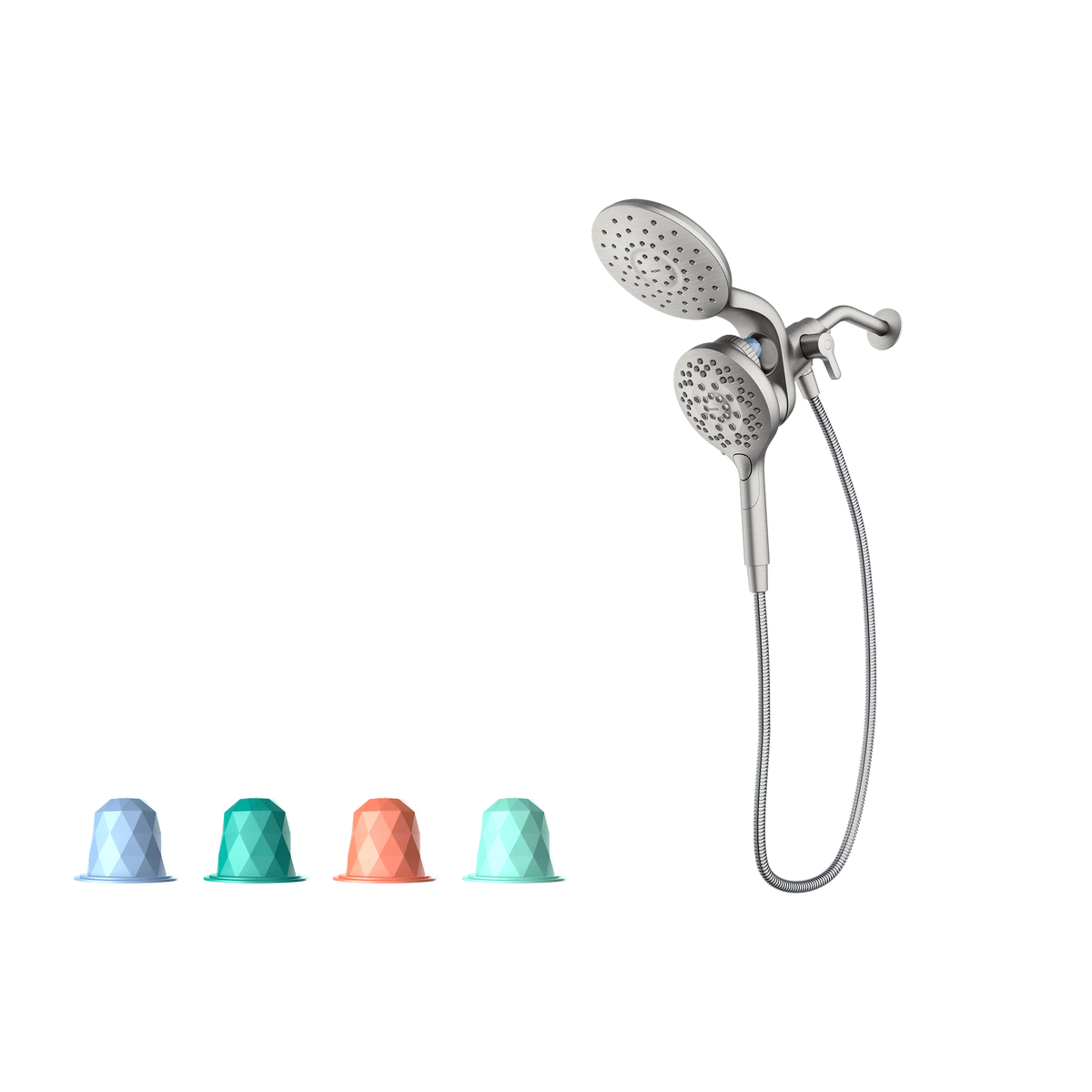 Moen Aromatherapy Dual Shower Heads with INLY Capsules, 6-Spray, 6.5 in Rainshower + Handheld, Spot Resist Brushed Nickel
