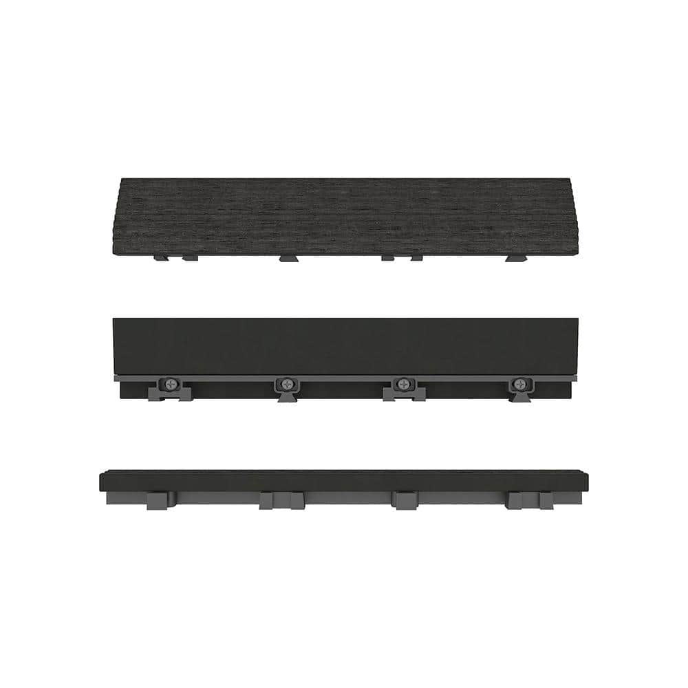 NewTechWood 1/6 ft. X 1 ft. Quick Deck Composite Deck Tiles Straight Fascia In Indian Ebony (4-Pieces/Box)
