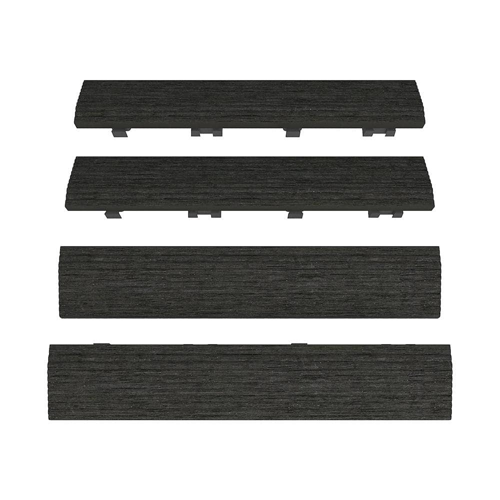 NewTechWood 1/6 ft. X 1 ft. Quick Deck Composite Deck Tiles Straight Fascia In Indian Ebony (4-Pieces/Box)