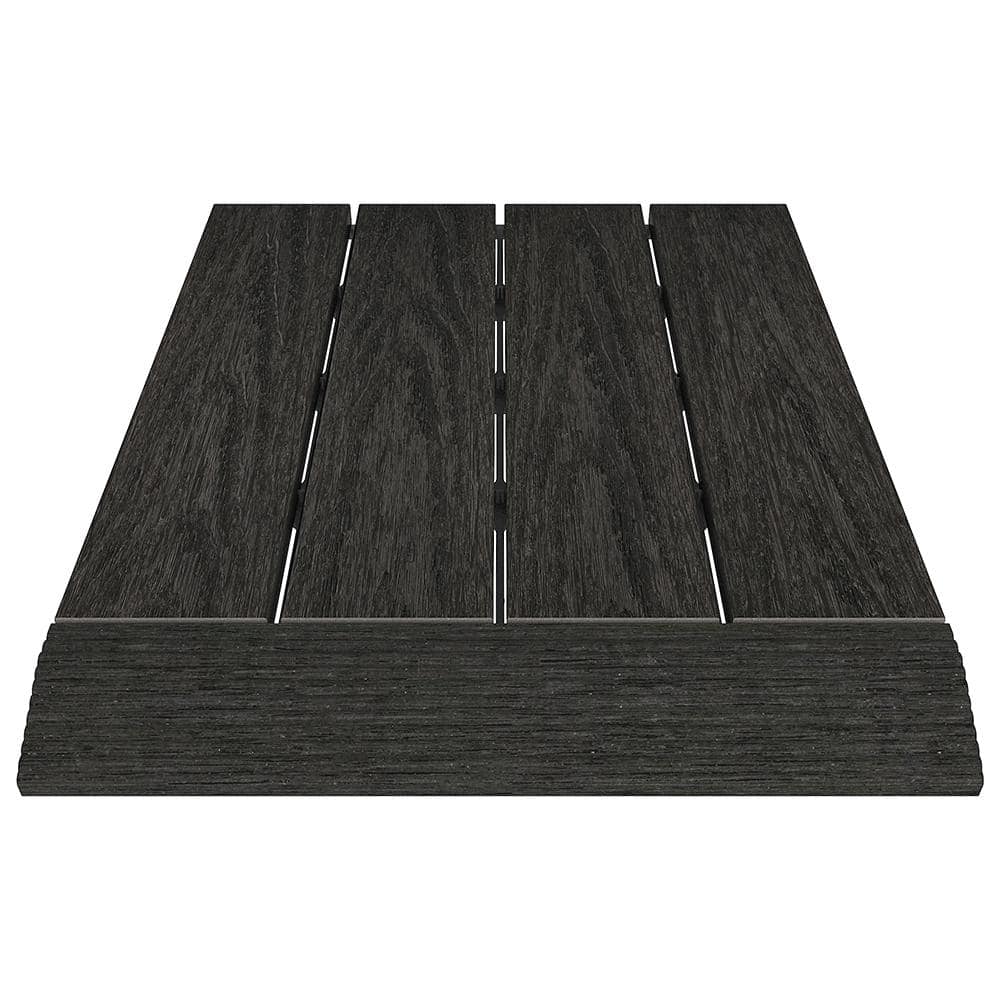 NewTechWood 1/6 ft. X 1 ft. Quick Deck Composite Deck Tiles Straight Fascia In Indian Ebony (4-Pieces/Box)