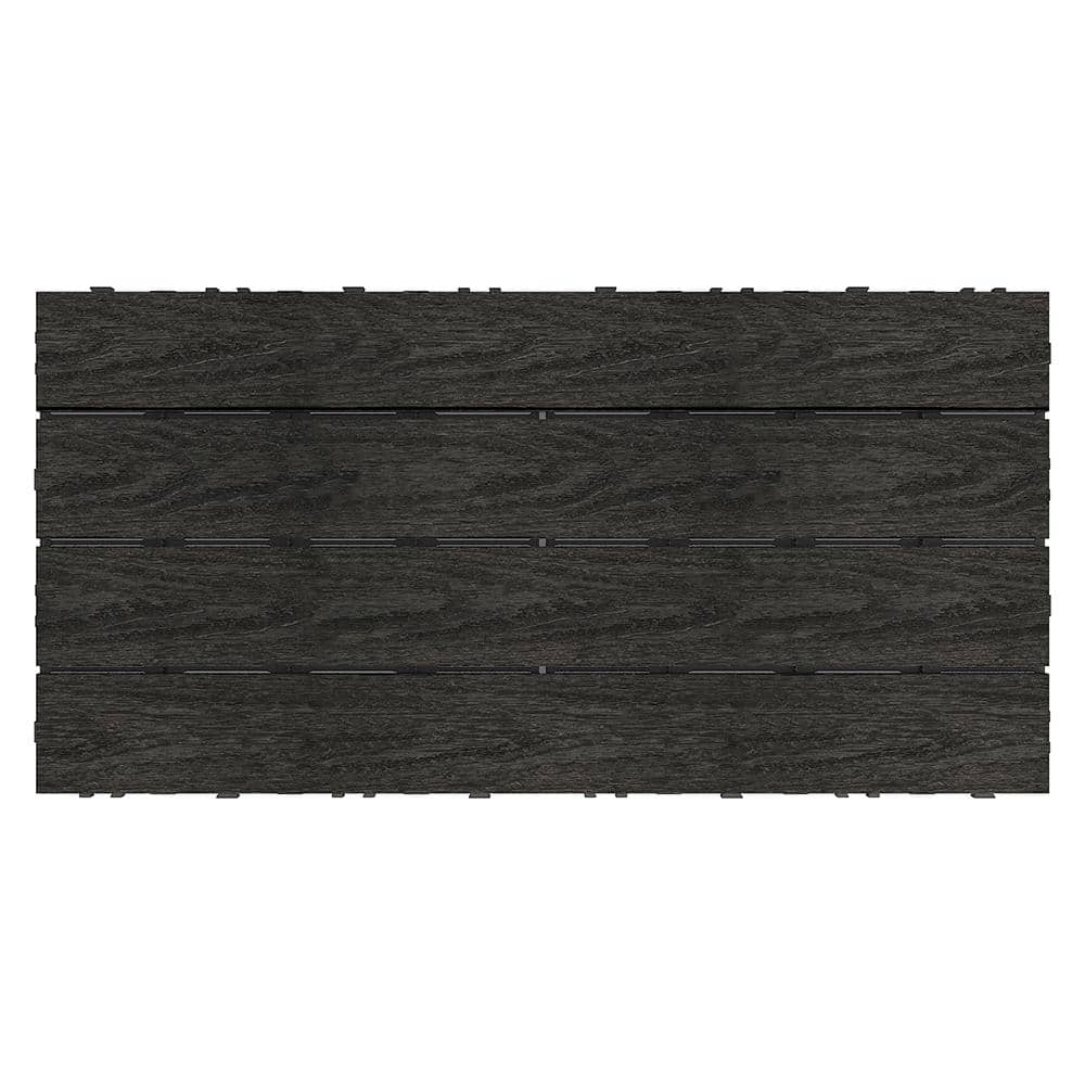 NewTechWood UltraShield Naturale 1 ft. x 2 ft. Quick Deck Outdoor Composite Deck Tile in Indian Ebony (20 sq. ft. per Box)