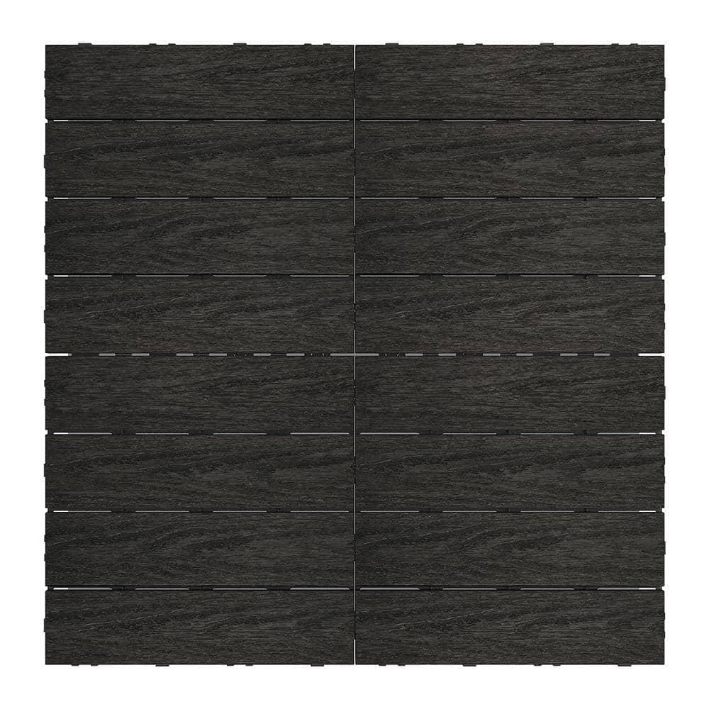 NewTechWood Ultra Shield Naturale 1 ft. By 1 ft. Quick Deck Outdoor Composite Deck Tile In Indian Ebony (10 Sq. ft. Per Box)