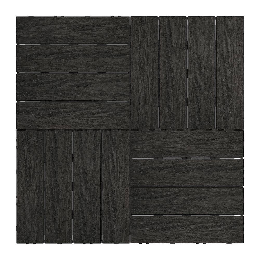 NewTechWood Ultra Shield Naturale 1 ft. By 1 ft. Quick Deck Outdoor Composite Deck Tile In Indian Ebony (10 Sq. ft. Per Box)