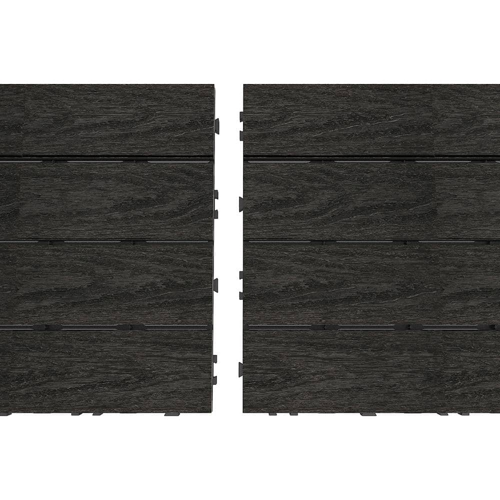 NewTechWood Ultra Shield Naturale 1 ft. By 1 ft. Quick Deck Outdoor Composite Deck Tile In Indian Ebony (10 Sq. ft. Per Box)