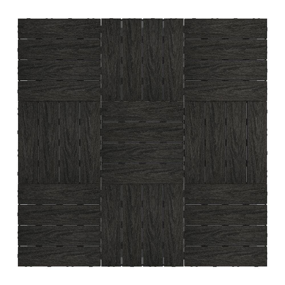 NewTechWood Ultra Shield Naturale 1 ft. By 1 ft. Quick Deck Outdoor Composite Deck Tile In Indian Ebony (10 Sq. ft. Per Box)