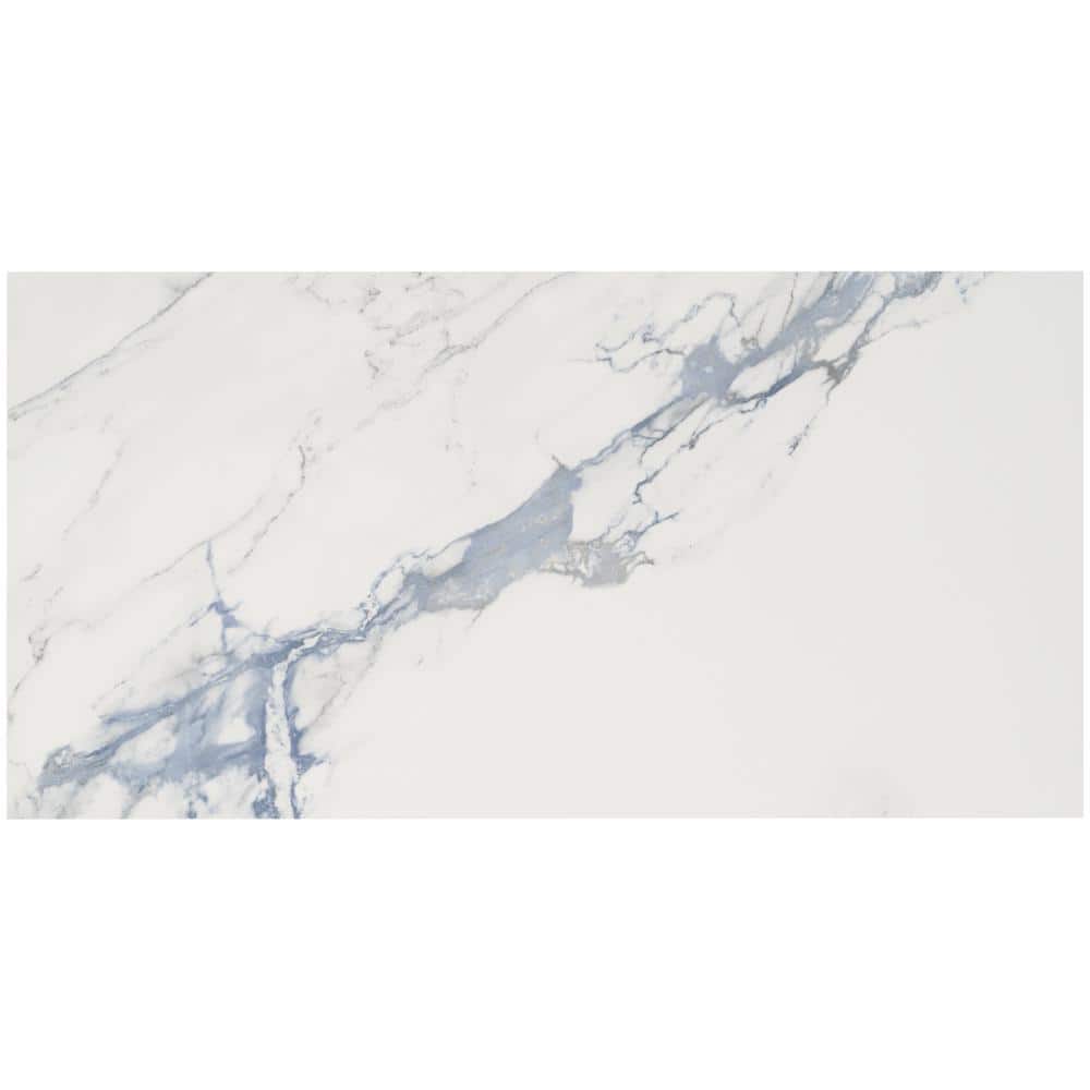 Calacatta Indigo 12 in. x 24 in. Polished Porcelain Floor and Wall Tile (6-Piece, 11.62 sq. ft./Case)