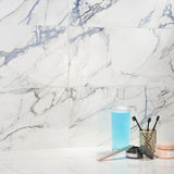 Calacatta Indigo 12 in. x 24 in. Polished Porcelain Floor and Wall Tile (6-Piece, 11.62 sq. ft./Case)