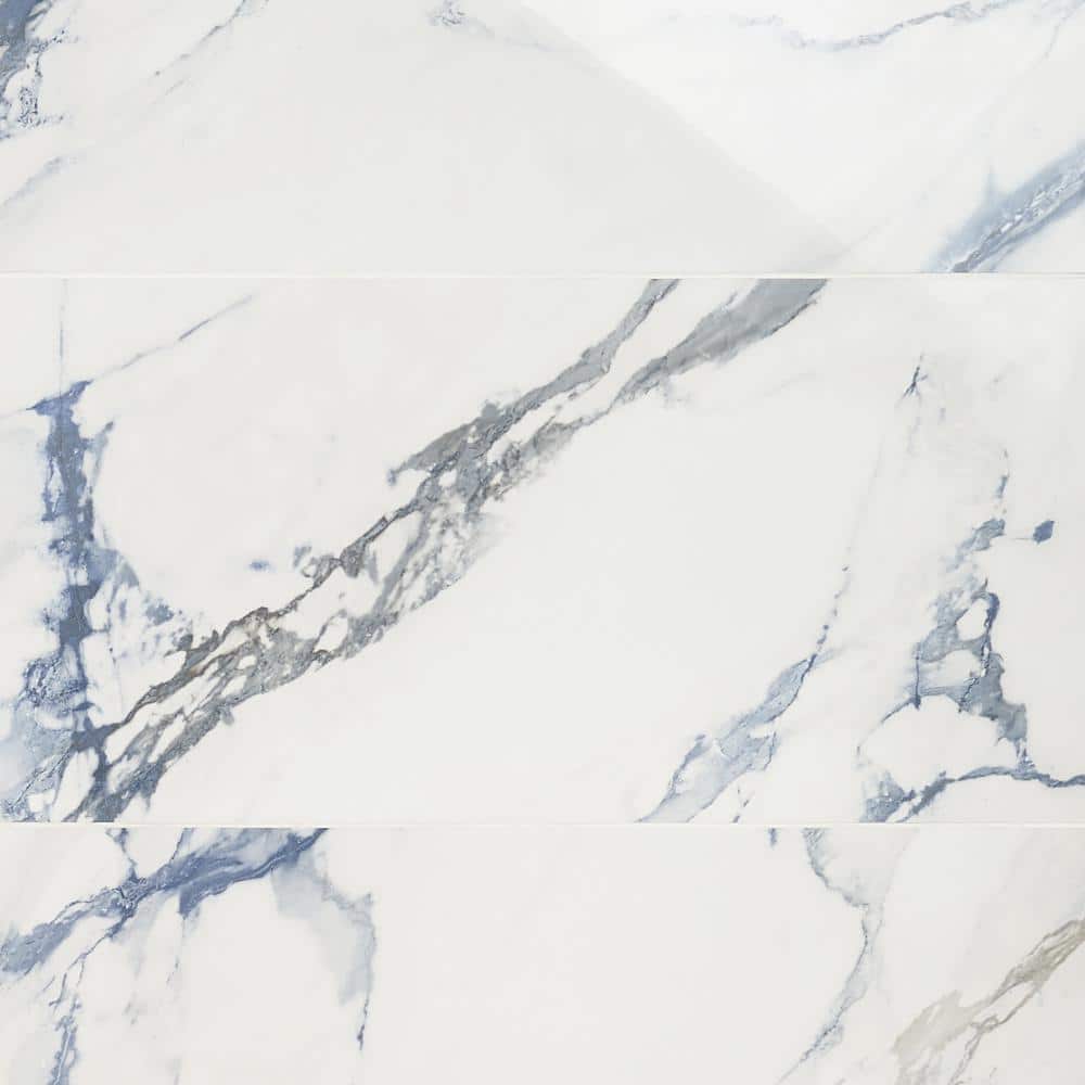 Calacatta Indigo 12 in. x 24 in. Polished Porcelain Floor and Wall Tile (6-Piece, 11.62 sq. ft./Case)