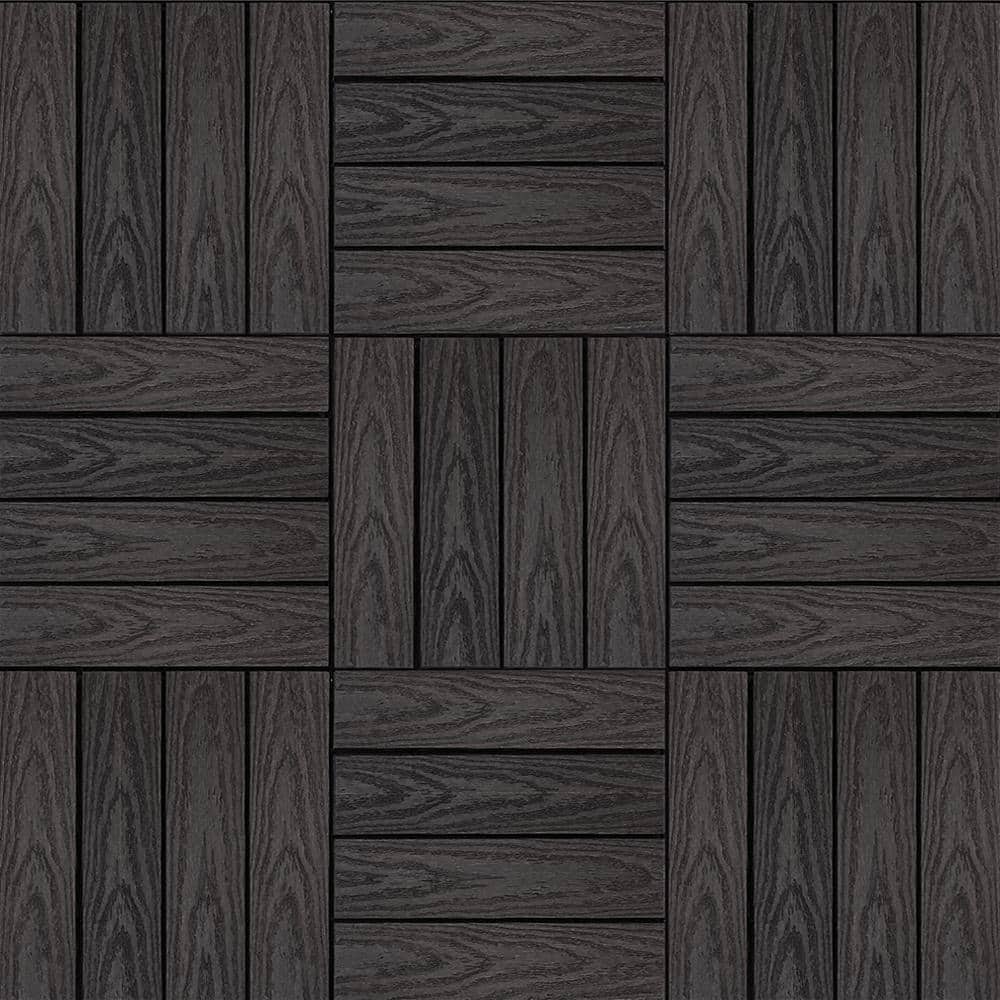 NewTechWood UltraShield Naturale 1 ft. x 1 ft. Quick Deck Outdoor Composite Deck Tile in Indonesian Merbau (10 sq. ft. Per Box)