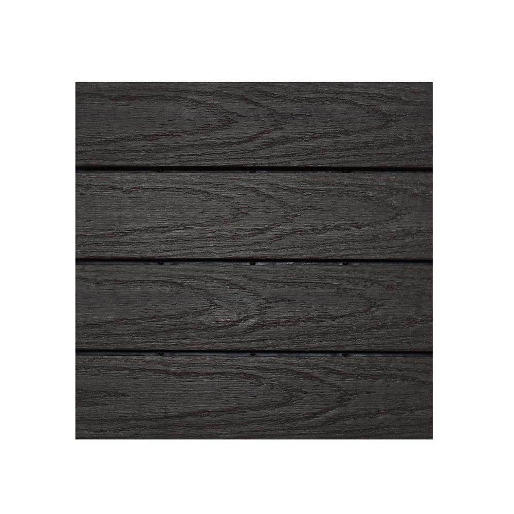 NewTechWood UltraShield Naturale 1 ft. x 1 ft. Quick Deck Outdoor Composite Deck Tile in Indonesian Merbau (10 sq. ft. Per Box)