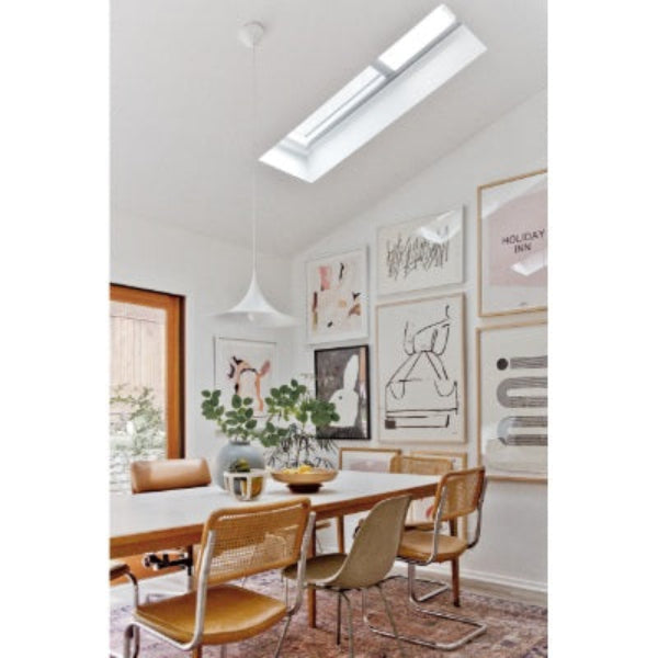 VELUX Electric Venting Deck Mount Skylight - White Solar Powered Shade image 4