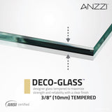 ANZZI Leon 60 in. x 76 in. Frameless Sliding Shower Door, Brushed Nickel, with Handle