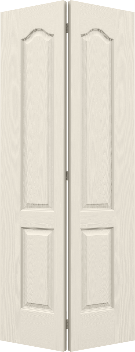 JELD-WEN Camden 32-in x 80-in Slate 2-Panel Arch Top Prefinished Molded Composite Bifold Door (Hardware Included)
