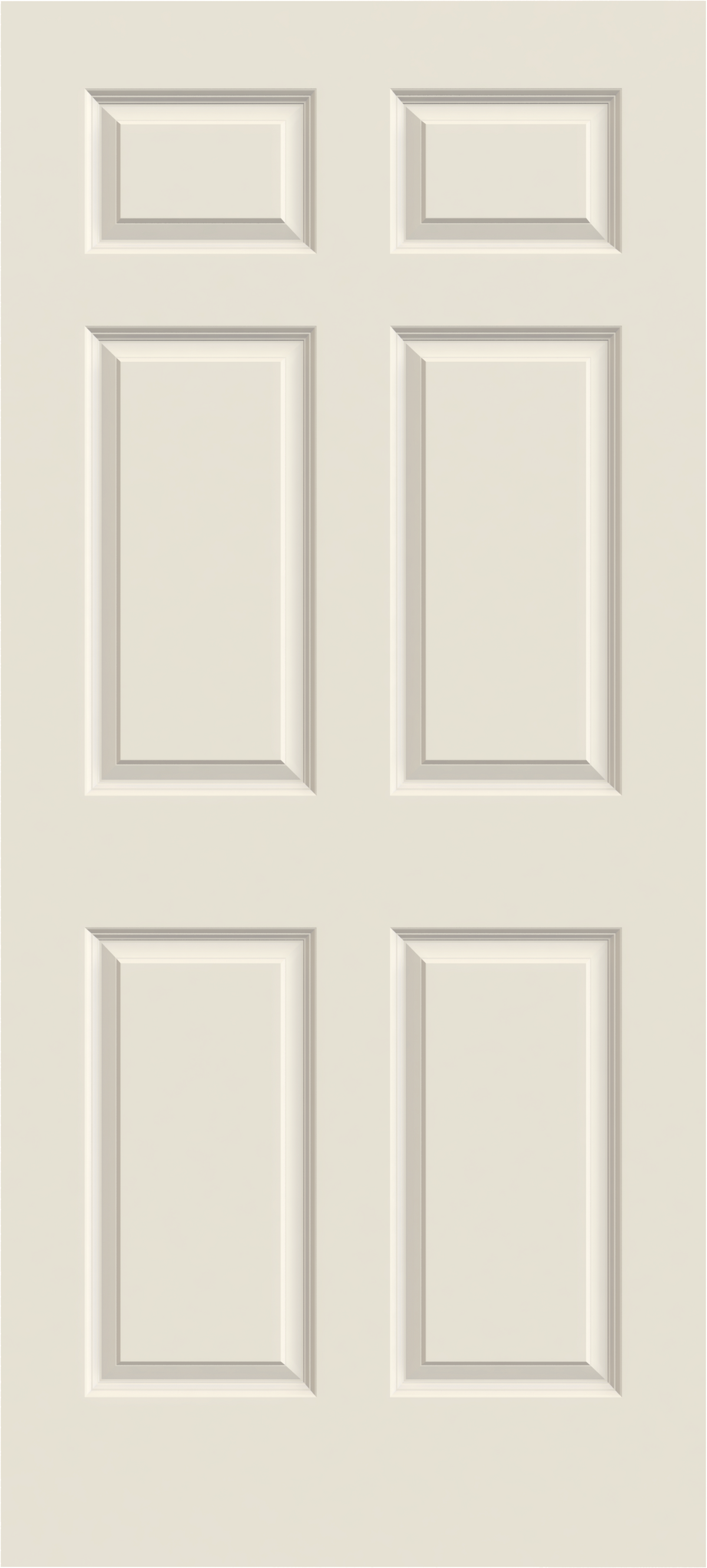 JELD-WEN Colonist 36-in x 80-in Primed 6-Panel Solid Core Primed Molded Composite Right Hand Single Prehung Interior Door