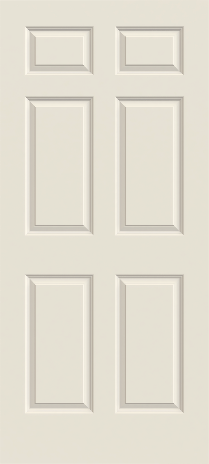 JELD-WEN Colonist 30-in x 80-in Primed 6-Panel Solid Core Molded Composite Right-Hand Single Prehung Interior Door