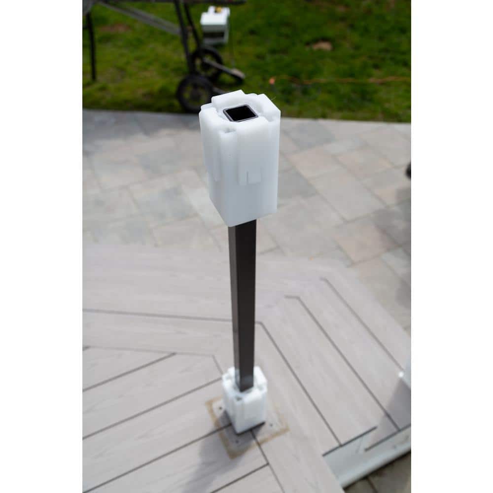 INTEX MILLWORK SOLUTIONS 36 in. or 42 in. HD Structural Newel Post Mount with Poly Guides and Shims for Rail Height