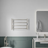 ANZZI Glow 4-Bar Electric Towel Warmer, Brushed Nickel, 23.5 x 5.5 x 16.5 in