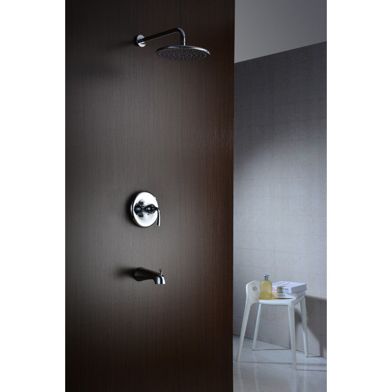ANZZI Meno Series Single-Handle 1-Spray Tub and Shower Faucet, Brushed Nickel, 11.39-in Rain Showerhead