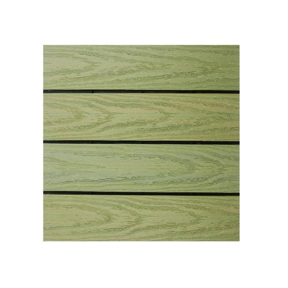 NewTechWood UltraShield Naturale 1 ft. x 1 ft. Quick Deck Outdoor Composite Deck Tile in Irish Green (10 sq. ft. Per Box)