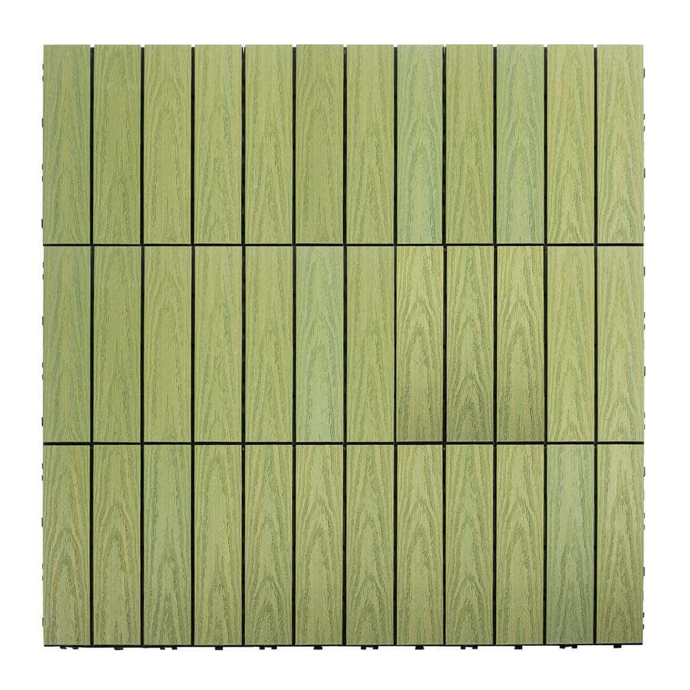 NewTechWood UltraShield Naturale 1 ft. x 1 ft. Quick Deck Outdoor Composite Deck Tile in Irish Green (10 sq. ft. Per Box)