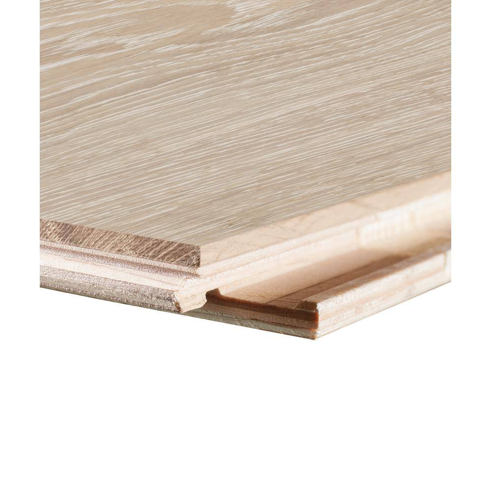 Baltic Wood Ivory and Cream European Oak 1/2 in. T x 7.2 in. W Wire Brushed Engineered Hardwood Flooring (38.6 sqft/case)