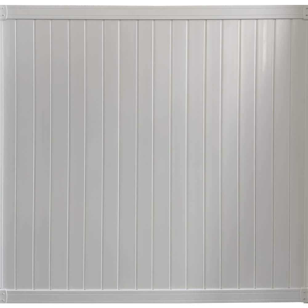 CREATIVE SURFACES 6 ft. x 6 ft. White Ivory Vinyl Privacy Fence Panel