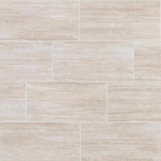 Daltile Glendale Ivory Matte 12 in. x 24 in. Glazed Porcelain Floor and Wall Tile (15.6 sq. ft./Case)