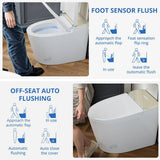 Relyblo Foot Sensing Elongated Bidet Toilet with Spa Spray - 1.27 GPF in Ivory Gold