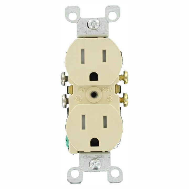 Leviton 15 Amp Tamper-Resistant Duplex Outlet, Ivory (10-Pack)
