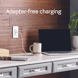 Leviton 3.6A USB Dual Type A In‑Wall Charger with 15 Amp Tamper-Resistant Outlets, Ivory