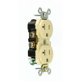 Leviton 20 Amp Commercial Grade Duplex Outlet, Ivory (125V, NEMA 5-20R)