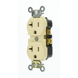 Leviton 20 Amp Commercial Grade Duplex Outlet, Ivory (125V, NEMA 5-20R)