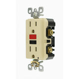Leviton 15 Amp Self-Test SmartlockPro Slim Duplex GFCI Outlet, Ivory (3-Pack)