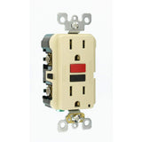 Leviton 15 Amp Self-Test SmartlockPro Slim Duplex GFCI Outlet, Ivory