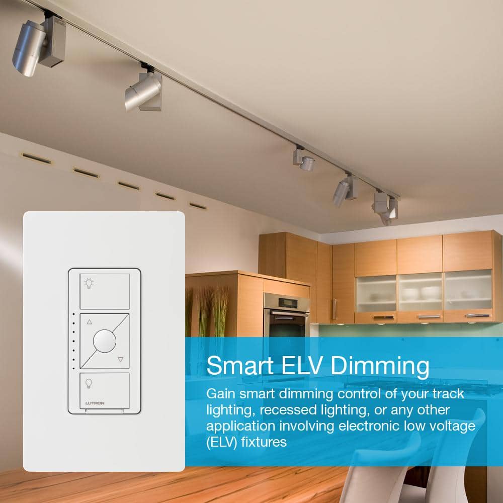 Lutron Caseta Smart Lighting Dimmer Switch for ELV Bulbs, 250W LED Bulbs, Ivory (PD-5NE-IV)