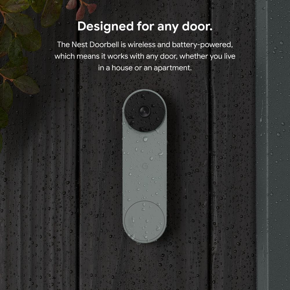 Google Nest Doorbell (Battery) - Smart Wi-Fi Video Doorbell Camera - Ivy