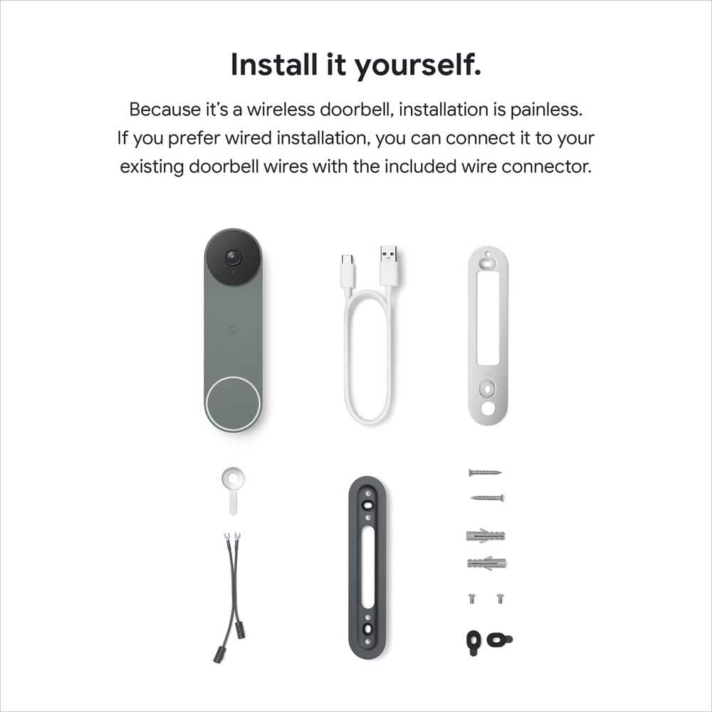 Google Nest Doorbell (Battery) - Smart Wi-Fi Video Doorbell Camera - Ivy