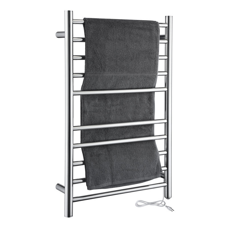 ANZZI Bali Series 10-Bar Stainless Steel Wall Mounted Electric Towel Warmer, Polished Chrome, 20 x 31.5 in