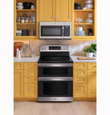 GE 30 in. 6.6 cu. ft. Double Oven Electric Range with Steam-Cleaning Convection Oven in Stainless Steel